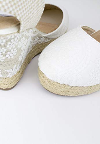 Mandarina - Cuñas para Novia Leticia - Blanco, 38