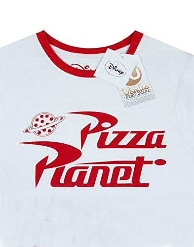 Manga Corta de la Camiseta de Toy Story Pizza Planet Ringer 'Hombres de Blanco