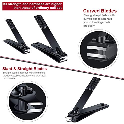 Manicura Pedicura Set 15 PCS Profesional Cortaúñas Acero Inoxidable Grooming Kit - Con Estuche De Viaje De Cuero Lujoso