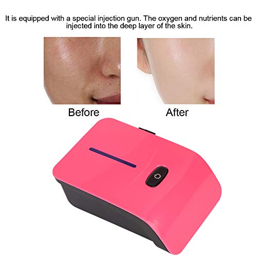 Máquina pulverizadora de oxígeno de agua Máquina pulverizadora facial Máquina para la piel Vaporizador facial, portátil Micro Nano Máquina pulverizadora hidratante facial Dispositivo(rojo)