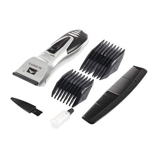 Maquinilla de afeitar eléctrica para hombres, recortadora de barba, 6 piezas/set, maquinilla de afeitar para el cabello, peluquería, máquina de afeitar recargable (plata) Jasnyfall