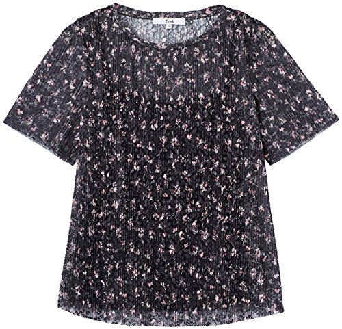 Marca Amazon - find. Blusa de Encaje Plisado para Mujer, Multicolor (Multicoloured), 38, Label: S