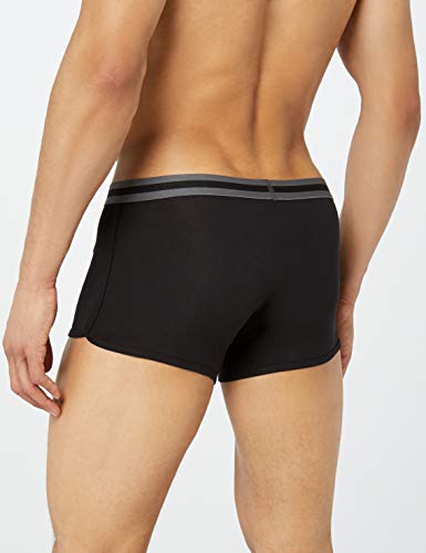 Marca Amazon - find. Calzoncillo Corto Bajo de Algodón Hombre, Pack de 7, Negro (Black), L, Label: L