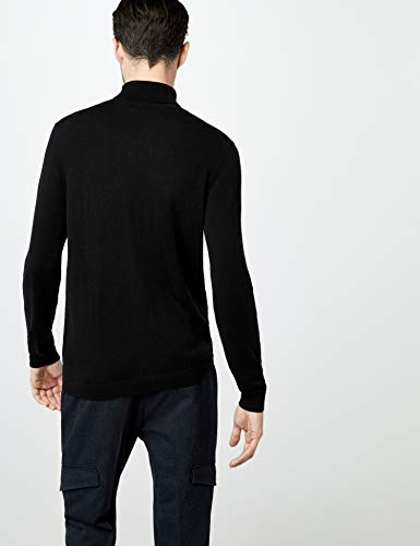 Marca Amazon - find. Roll Neck - Suéter Hombre, Negro (Black Black), XXL, Label: XXL