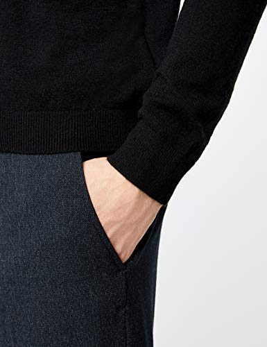 Marca Amazon - find. Roll Neck - Suéter Hombre, Negro (Black Black), XXL, Label: XXL