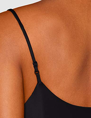 Marca Amazon - find. Vestido Midi de Satén Mujer, Negro (Black), 36, Label: XS