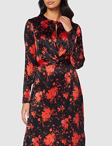 Marca Amazon - find. Vestido Midi Evasé de Flores Mujer, Multicolor (Multicoloured), 36, Label: XS
