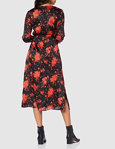 Marca Amazon - find. Vestido Midi Evasé de Flores Mujer, Multicolor (Multicoloured), 36, Label: XS