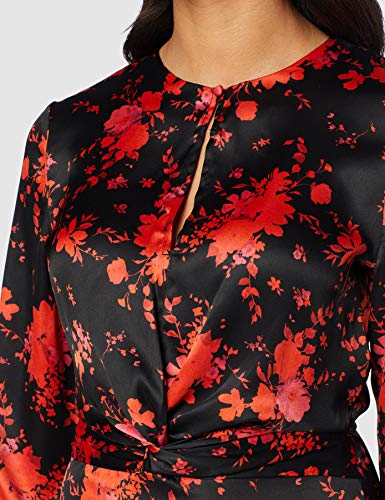 Marca Amazon - find. Vestido Midi Evasé de Flores Mujer, Multicolor (Multicoloured), 36, Label: XS