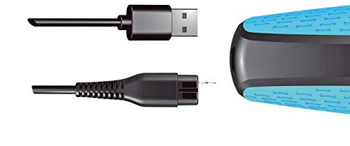 Marca Amazon - Recortadora eléctrica Solimo con 1 cuchilla, 3 peines y cable de carga