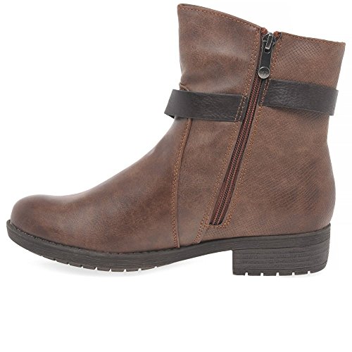 MARCO TOZZI Bavaria Botas de Tobillo con Hebilla, para niña, Junior, 1/33, coñac