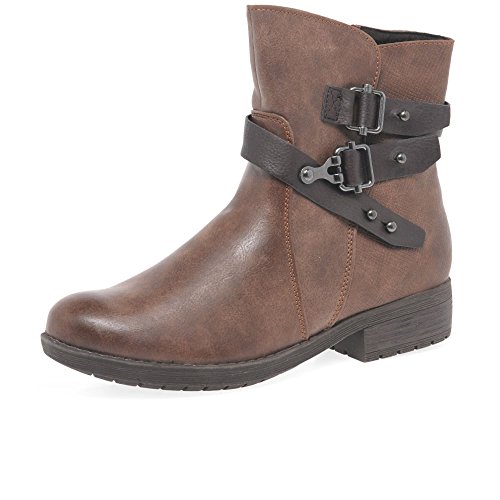 MARCO TOZZI Bavaria Botas de Tobillo con Hebilla, para niña, Junior, 1/33, coñac