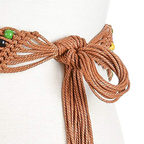 Mariisay Cinturones De Damas Cinturón De Casual Chic Damas Cinturón De Cuero Cinturón Tejido De Cuerda De Depilación Colorida Ancho De 78 Cm Ca 5 5 Cm Con Cuerda De Depilación