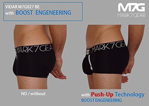 Mark7Gear - Juego de 3 calzoncillos para hombre, con diseño de refuerzo push-up multicolor M