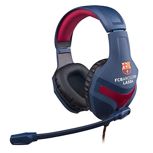 MARSGAMING MHBC Auriculares Gaming del FC Barcelona Lassa (micrófono Plegable, 40mm neodimio, Diadema Ajustable, Producto Oficial Euroliga), Azul