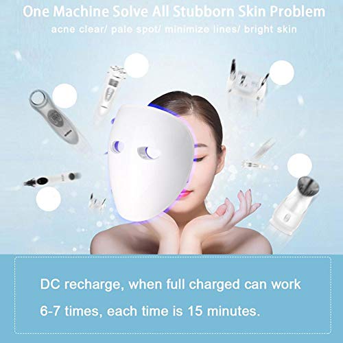 Máscara de tonificación facial, LED Máquina de rejuvenecimiento de la piel Masajeador de elevación facial Máquina de estiramiento de la piel Espectro Antienvejecimiento Máscara facial aclaradora