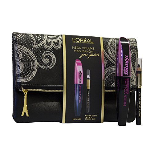 Mascara Miss Manga + Matica Ojos Le Khol L'Oréal Paris Pochette Navidad Manga Color