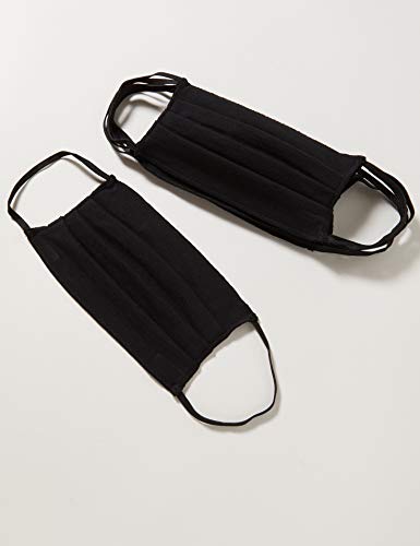 Máscara reutilizable de Oscar Apparels, 100% algodón con sello de BCI (Better Cotton Initiative) y Cinta Elástica, Negra, Adulto (10 pack)