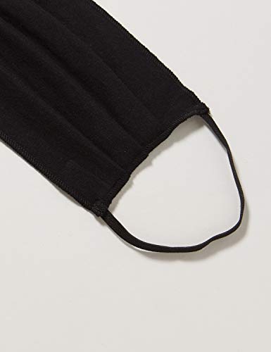 Máscara reutilizable de Oscar Apparels, 100% algodón con sello de BCI (Better Cotton Initiative) y Cinta Elástica, Negra, Adulto (10 pack)