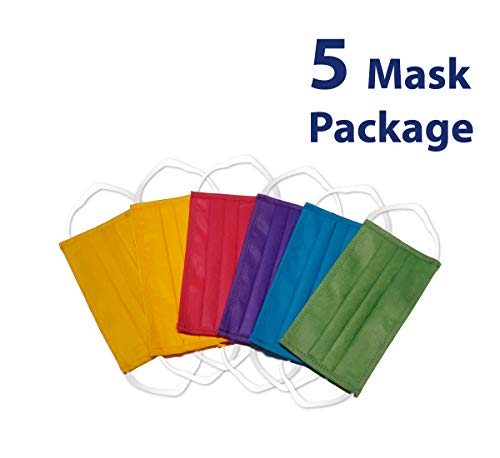 Mascarilla Higiénica Reutilizable 59 Lavados – UNE-0065:2020, 3 Capas Tejido 100% NONWOVEN – Made In Europe (5 Unidades – Talla Adulto – 4 Colores)