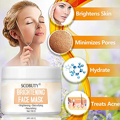 Mascarilla Iluminadora,Mascarilla Purificante,Mascarilla Blanqueadora,Mascarilla Exfoliante,Limpieza profunda de los poros de la piel, hidrata, recupera el acné espinillas, purifica e ilumina la piel