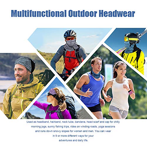 Mascarilla multifuncional para la cara de la bandana, lavable, reutilizable, de tela, para el cuello, protección UV, máscara facial para motocicleta, correr, senderismo, pesca, yoga