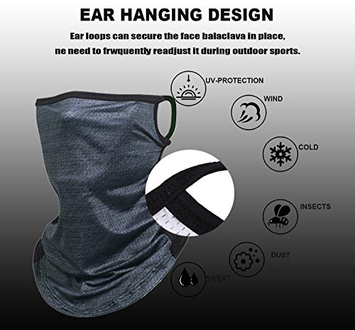 Mascarilla multifuncional para la cara de la bandana, lavable, reutilizable, de tela, para el cuello, protección UV, máscara facial para motocicleta, correr, senderismo, pesca, yoga