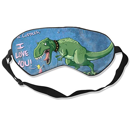 Mascarilla para dormir, venda, antifaz supersuave, diseño de chica y dinosaurio T Rex