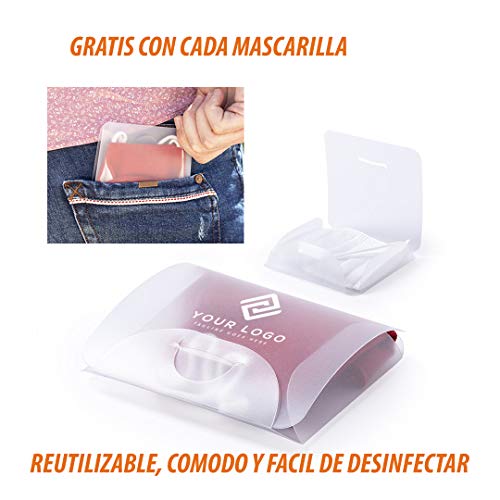 Mascarilla Reutilizable para adultos Eficacia de filtración bacteriana: > 98% Estuche portamascarilla Gratis (Negro)