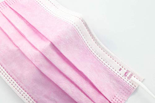 Mascarillas Higiénicas Desechables de Un Sólo Uso, No Uso Médico. 3 Capas,Rosa (50 unidades)
