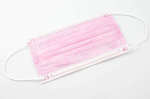 Mascarillas Higiénicas Desechables de Un Sólo Uso, No Uso Médico. 3 Capas,Rosa (50 unidades)