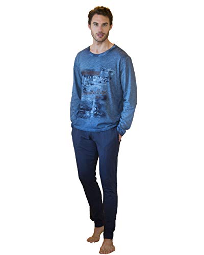 MASSANA - Pijama 100% Algodón Seventeen Days in South Africa - Azul, S