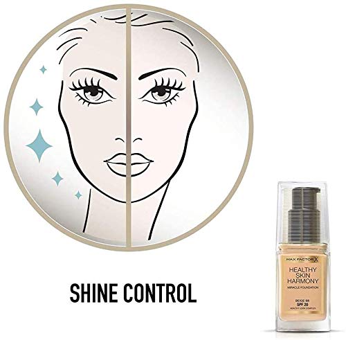 Max Factor Healthy Skin Harmony Miracle Base de maquillaje - 55 Beige, 4 unidades (4 x 30ml)