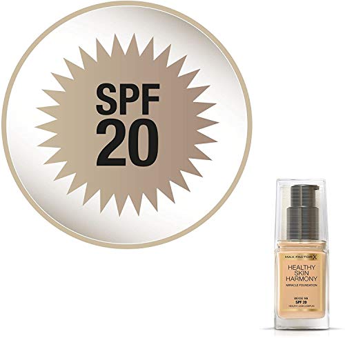 Max Factor Healthy Skin Harmony Miracle Base de maquillaje - 55 Beige, 4 unidades (4 x 30ml)