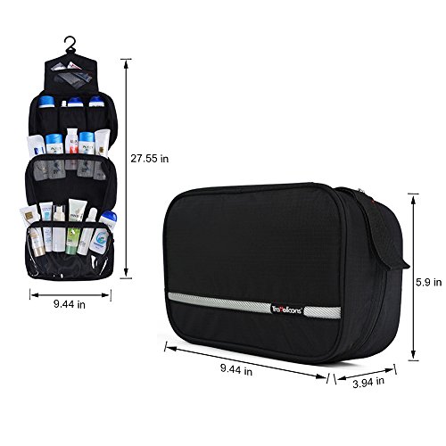 Maxchange Neceser de Viaje para Colgar, 4 Compartimentos Impermeable Plegable Bolsa de Aseo, Organizador para Negocios Viajes Vacaciones Actividades al Aire Libre