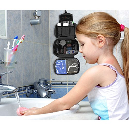 Maxchange Neceser de Viaje para Colgar, 4 Compartimentos Impermeable Plegable Bolsa de Aseo, Organizador para Negocios Viajes Vacaciones Actividades al Aire Libre