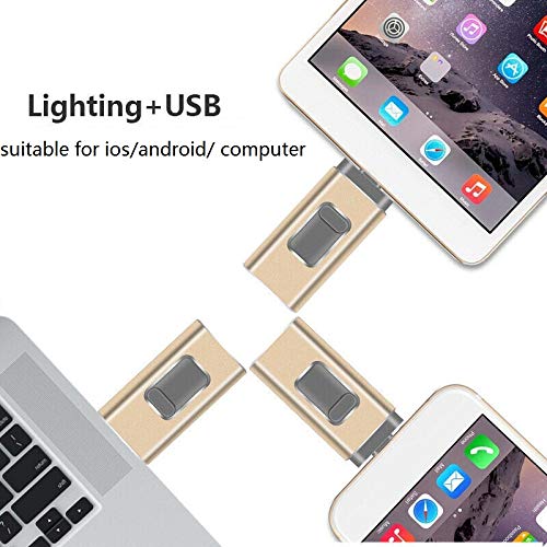 maxineer Memoria USB 64GB Pendrive para iPhone Android iPad iPod Computadoras Laptops 3 en 1 Flash Drive USB 3.0 (64GB)