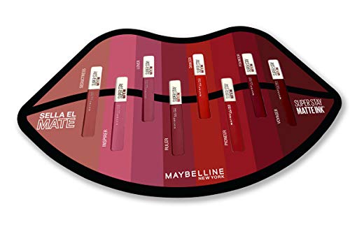 Maybelline New York - Cofre 8 tonos superstay matte ink, pintalabios mate larga duración, color rojos y rosas, 680 ml