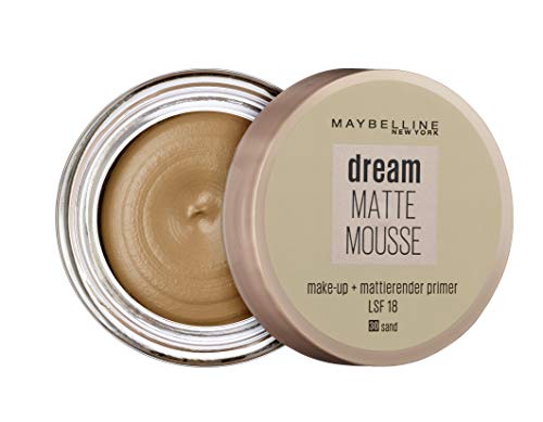 Maybelline New York - Dream Mat Mousse, Base de Maquillaje en Mousse, Tono 30 Natural