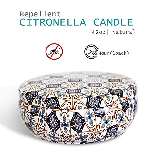 McNory Velas de Citronela Antimosquitos,425g Velas Aromaticas Perfumadas de Cera de Soja, Velas Repelentes de Insecto Mosquitos para Exteriores,Camping,Jardín 3 Mechas