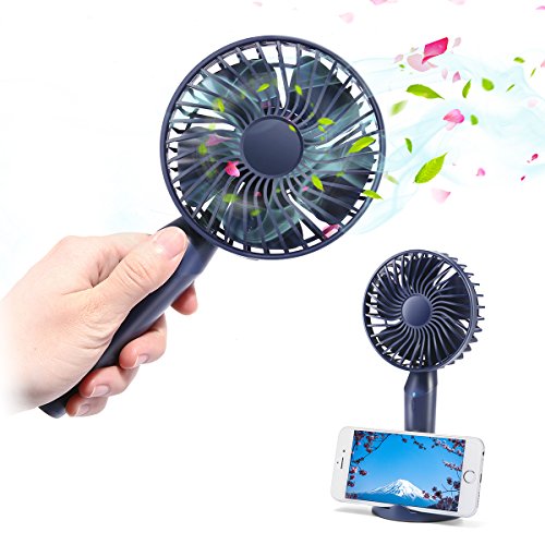 MECO ELEVERDE Mini Ventilador de Mano Ventilador Recargable Portátil de Mano Fan Exterior de 3 Velocidades con Base Soporte de Móvil Diseño de Aromaterapia para Viajes Oficina Pesca Campamento