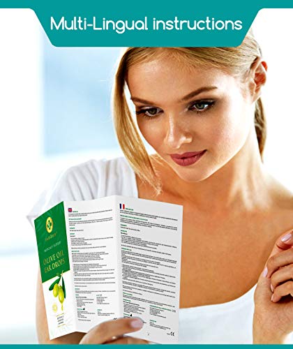 Medi Grade Gotas para Oídos de Aceite de Oliva Virgen Extra - Botella de 10 ml - 100% Grado Médico - Ablanda y Elimina la Acumulación de Cerumen Oído - Uso con el Limpiador de Oídos - Alivio Rápido