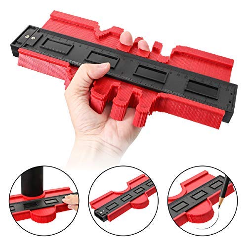 Medidor de contorno de plástico, calibre de perfil de 10 pulgadas, regla de medición, duplicador de contorno para medición precisa, herramienta de marcado de madera laminada