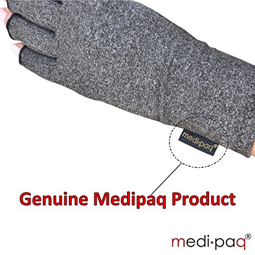 Medipaq - Guantes Anti-Artritis (Par) – Ofrecen Calor Y Compresión Para Ayudar A Aumentar La Circulación Reduciendo El Dolor Y Promover La Sanación - 1 Par con Agarre (Pequeño)