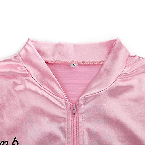 MEIbax Moda Mujer Abrigos Rosa y Tops Calientes Mujeres Retro 1950s Pink Ladies Print Traje de Lunares Bufanda Conjunto Abrigo Chaqueta Mujer Rosa