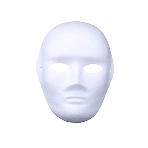 Meimask 10pcs Bricolaje Papel Blanco máscara de Pulpa en Blanco máscara Pintada a Mano Personalidad Creativo diseño Libre máscara (Hombres)