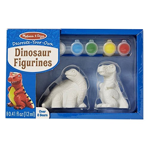 Melissa & Doug- Created by Me Dinosaur Figurines Craft Kit Figuritas de Dinosaurios, Multicolor (8868)