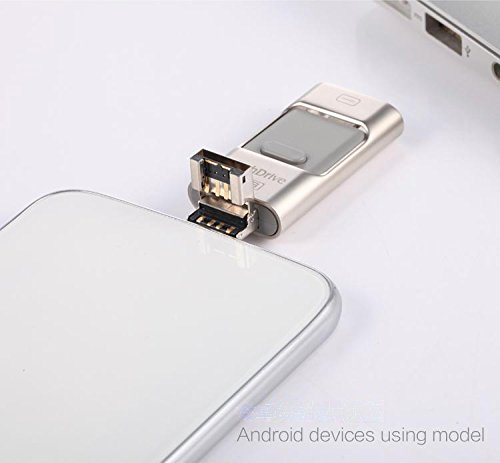 Memoria USB OTG 3 en 1, para iPhone 4, iPhone 8/7/6/6S/5/, iPad y Samsung (256.00GB)