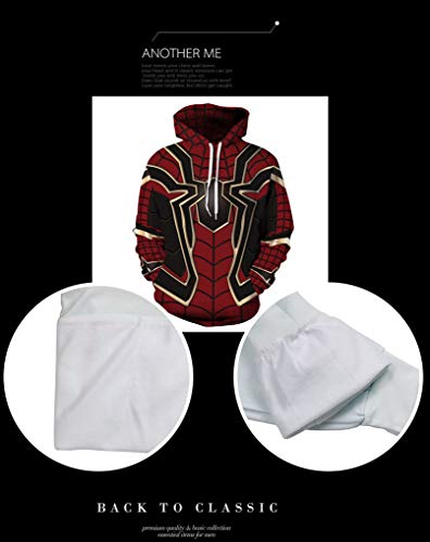 Memoryee Guay Superhéroe 3D Sudaderas Estampadas Digitales Unisex con Cordón Bolsa de Canguro Pullover Talla Extra Diseño Sudaderas Regalo de Parejas jóvenes Superhéroe 1 L/XL