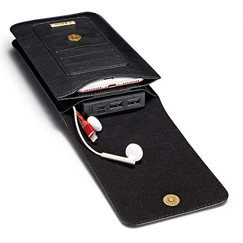 Men Carrying Case Cellphone Holster Leather Belt Clip Pouch Vertical Waist Wallet Purse for iPhone XS MAX/XR/XS/X,Samsung Galaxy S10/S10 Plus/S10 Lite/Note 9/S9/S9 Plus,Google - 6.5",Black